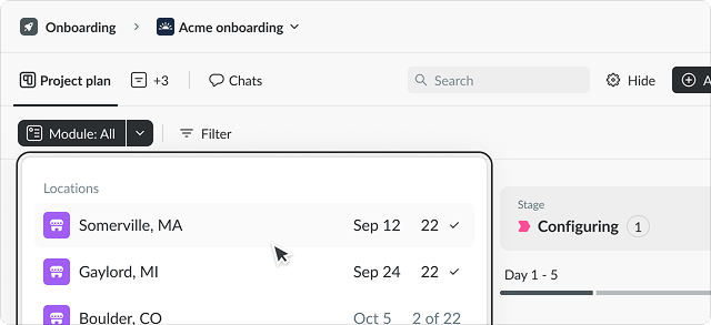 Great visibility across the dashboard and inside each project
